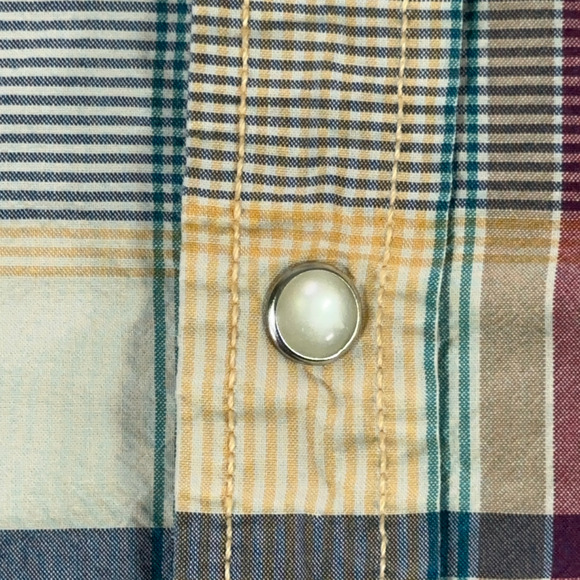 Vintage Big Mac Western Shirt Adult EXTRA LARGE Yellow Plaid Pearl Snap Y2K Work - Picture 5 of 9